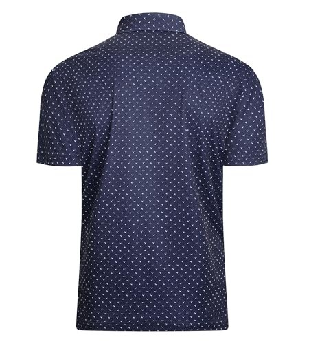 Mens Golf Shirt Moisture Wicking Classic Print Golf Shirts for Men