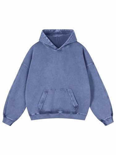 Mens Oversized Hoodies Pullover Women Fall Acid Wash Plain Preppy Hoodie Streetwear Cotton Vintage Hooded Sweatshirt
