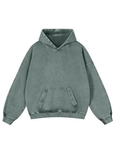 Mens Oversized Hoodies Pullover Women Fall Acid Wash Plain Preppy Hoodie Streetwear Cotton Vintage Hooded Sweatshirt