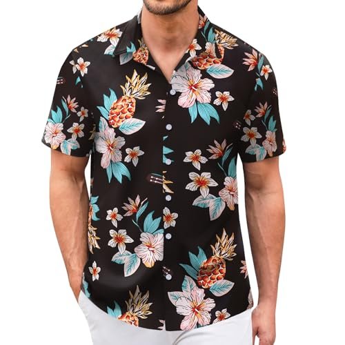 Hawaiian Shirt for Men Sleeves Printed Casual Button Down Summer Beach Dress Shirts _ Clothi