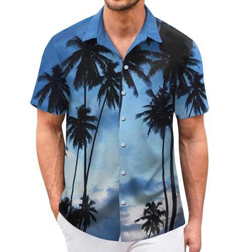 Hawaiian Shirt for Men Sleeves Printed Casual Button Down Summer Beach Dress Shirts _ Clothi