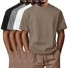 Neer 7 Pack Men's Big and Tall Shirts Summer Cotton Short Sleeve Tee Crew Neck Casual Top Basic Oversize T Shirt