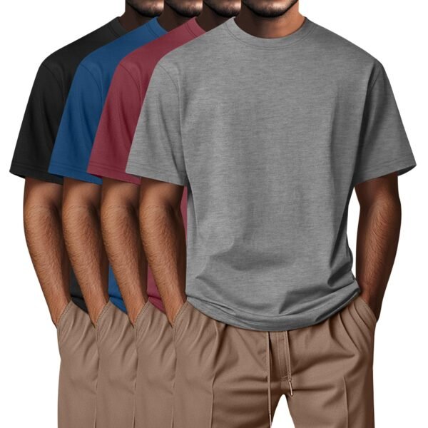 Neer 7 Pack Men's Big and Tall Shirts Summer Cotton Short Sleeve Tee Crew Neck Casual Top Basic Oversize T Shirt