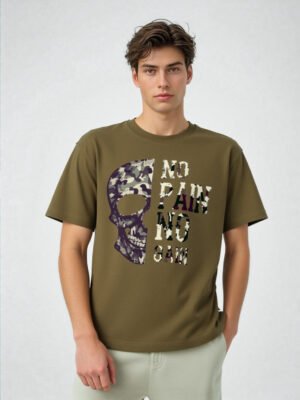 Summer Hot Selling Skull Print Set Men's and Women's Fashion T-shirt