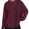 Trendy Queen Womens Oversized Long Sleeve T Shirts 2025 Basic Crewneck Tee Fall Tops Casual Workout Y2K Clothes