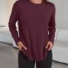 Trendy Queen Womens Oversized Long Sleeve T Shirts 2025 Basic Crewneck Tee Fall Tops Casual Workout Y2K Clothes