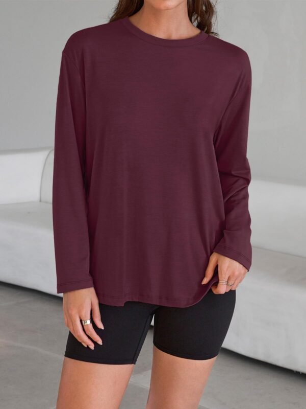 Trendy Queen Womens Oversized Long Sleeve T Shirts 2025 Basic Crewneck Tee Fall Tops Casual Workout Y2K Clothes