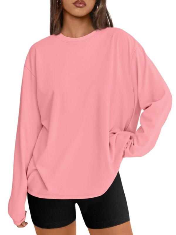 Trendy Queen Womens Oversized Long Sleeve T Shirts 2025 Basic Crewneck Tee Fall Tops Casual Workout Y2K Clothes