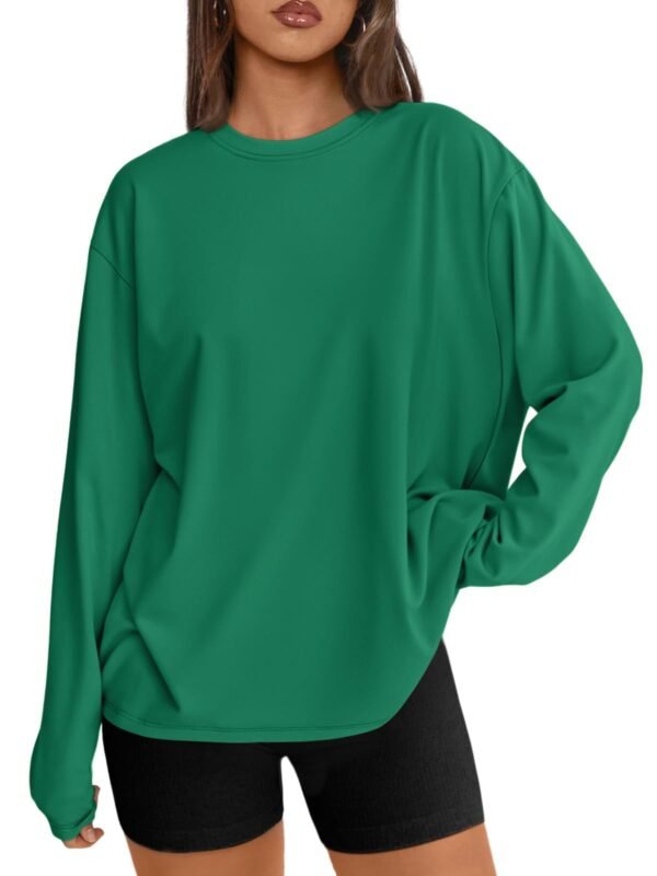 Trendy Queen Womens Oversized Long Sleeve T Shirts 2025 Basic Crewneck Tee Fall Tops Casual Workout Y2K Clothes