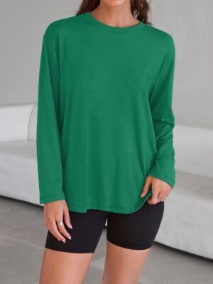 Trendy Queen Womens Oversized Long Sleeve T Shirts 2025 Basic Crewneck Tee Fall Tops Casual Workout Y2K Clothes