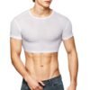 Men's Sissy Sheer Muscle Tank Top Deep Neck Mesh Undershirt Transparent Vest Singlet Gym Sports Half Top