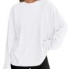 Trendy Queen Womens Oversized Long Sleeve T Shirts 2025 Basic Crewneck Tee Fall Tops Casual Workout Y2K Clothes
