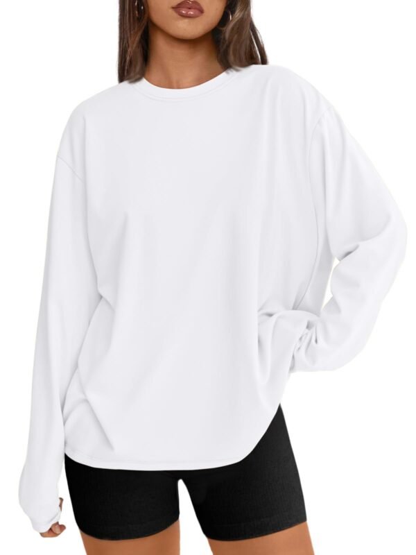 Trendy Queen Womens Oversized Long Sleeve T Shirts 2025 Basic Crewneck Tee Fall Tops Casual Workout Y2K Clothes