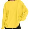 Trendy Queen Womens Oversized Long Sleeve T Shirts 2025 Basic Crewneck Tee Fall Tops Casual Workout Y2K Clothes