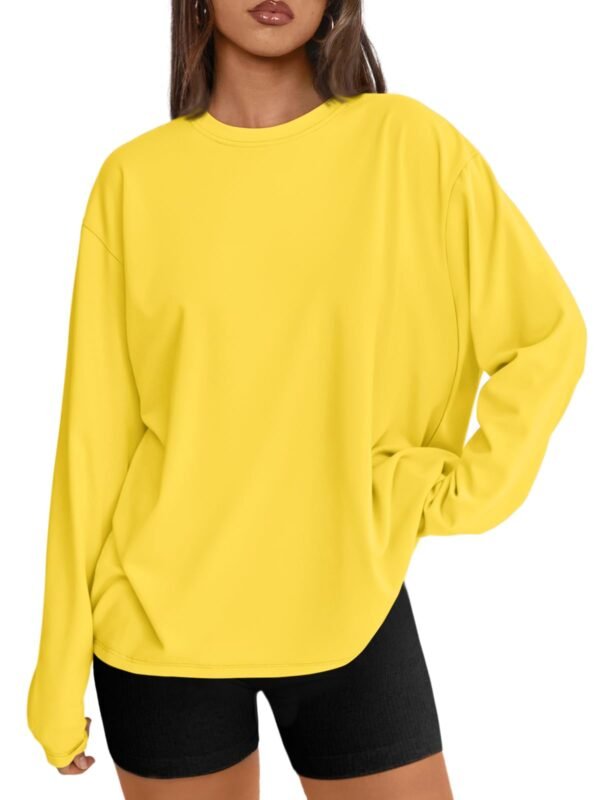 Trendy Queen Womens Oversized Long Sleeve T Shirts 2025 Basic Crewneck Tee Fall Tops Casual Workout Y2K Clothes