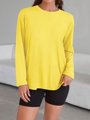 Trendy Queen Womens Oversized Long Sleeve T Shirts 2025 Basic Crewneck Tee Fall Tops Casual Workout Y2K Clothes